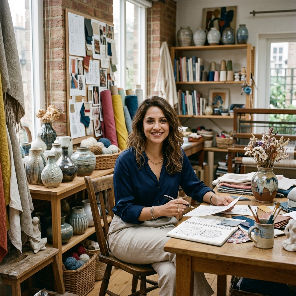 Founder drawing designs in studio