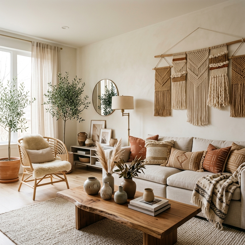 Luxury Boho Living Room Decor